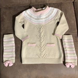 Sweater dress and leg warmers